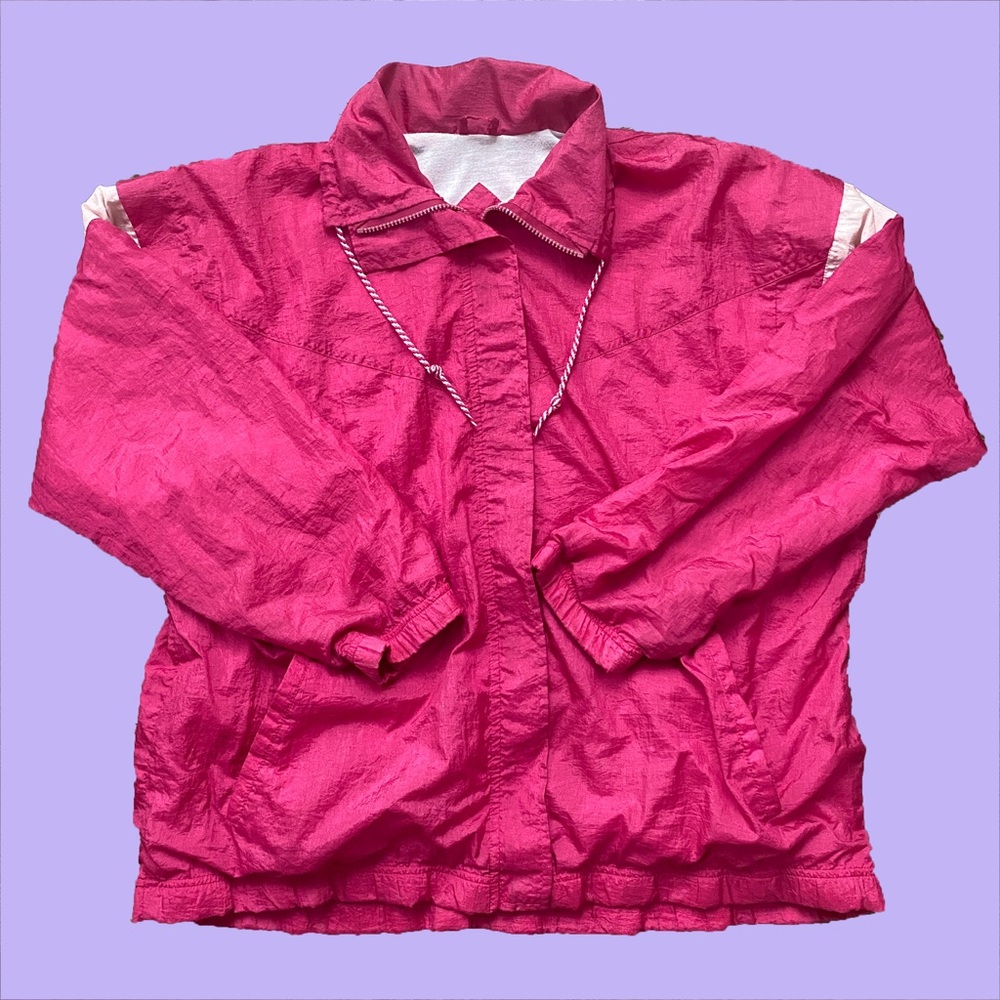 Vintage 90s Hot Pink Venezia Windbreaker